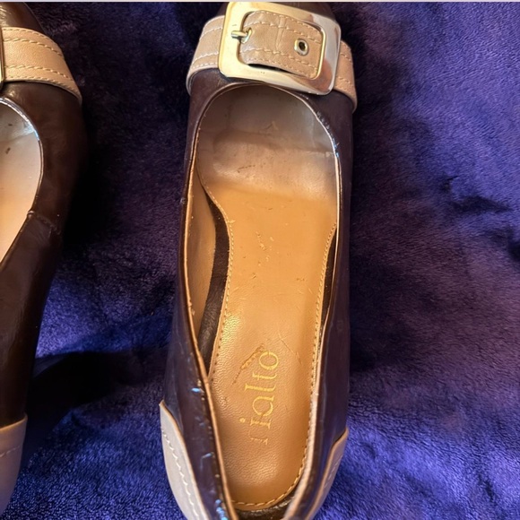 Retro‎ Brown Leather Buckle Pumps - Picture 4 of 5